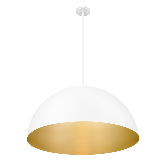 Z-Lite Vega 3 Light 32" Pendant, Matte White/Matte White/Gold