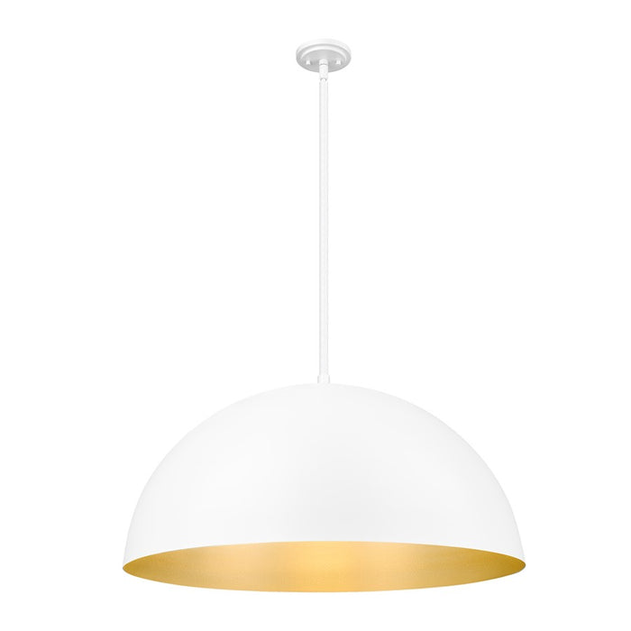 Z-Lite Vega 3 Light 32" Pendant, Matte White/Matte White/Gold