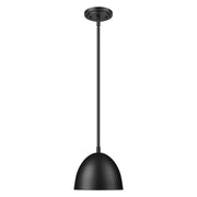 Z-Lite Vega 1 Light 8" Pendant, Matte Black/Matte Black/Gold - 4501P8-MB