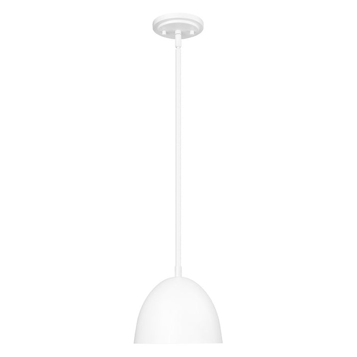 Z-Lite Vega 1 Light 8" Pendant, Matte White/Matte White/Gold - 4501P8-MW