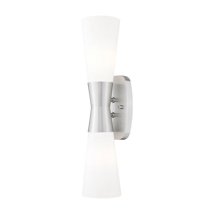 Z-Lite Emrys 2 Light 18" Wall Sconce, Brushed Nickel/White Opal - 4504-2S-BN