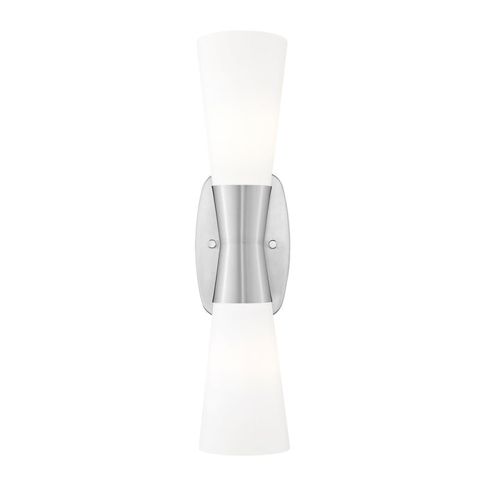Z-Lite Emrys 2 Light 18" Wall Sconce, Brushed Nickel/White Opal