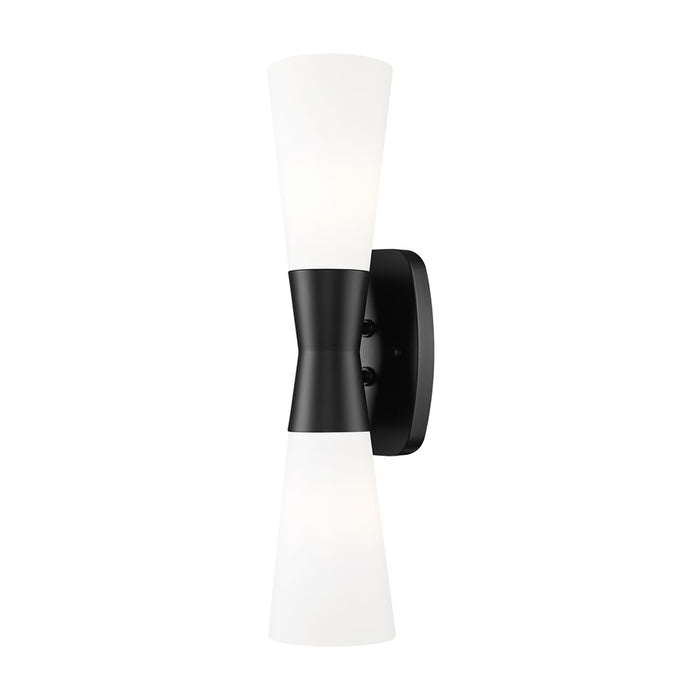 Z-Lite Emrys 2 Light 18" Wall Sconce, Matte Black/White Opal - 4504-2S-MB