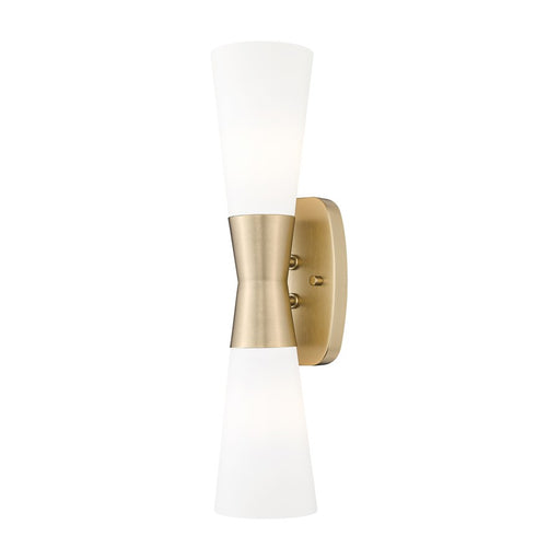 Z-Lite Emrys 2 Light 18" Wall Sconce, Modern Gold/White Opal - 4504-2S-MGLD