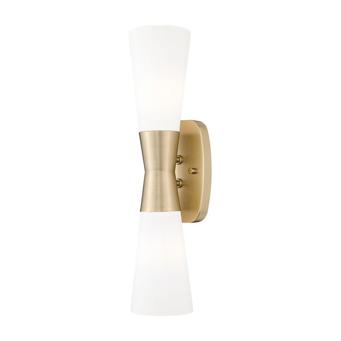 Z-Lite Emrys 2 Light 18" Wall Sconce, Modern Gold/White Opal - 4504-2S-MGLD