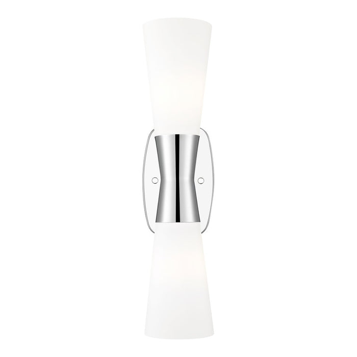 Z-Lite Emrys 2 Light 18" Wall Sconce, Polished Nickel/White Opal
