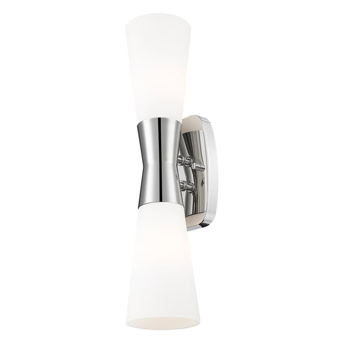 Z-Lite Emrys 2 Light 18" Wall Sconce, Polished Nickel/White Opal