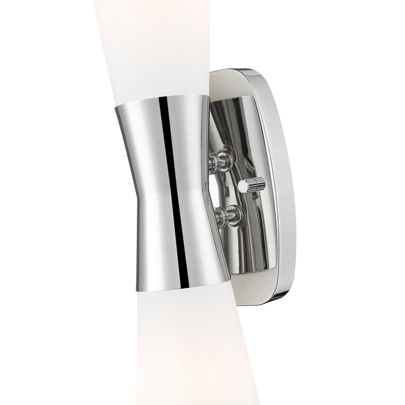Z-Lite Emrys 2 Light 18" Wall Sconce, Polished Nickel/White Opal