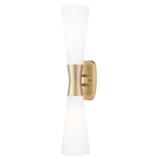 Z-Lite Emrys 2 Light 24" Wall Sconce, Modern Gold/White Opal - 4504-2SL-MGLD