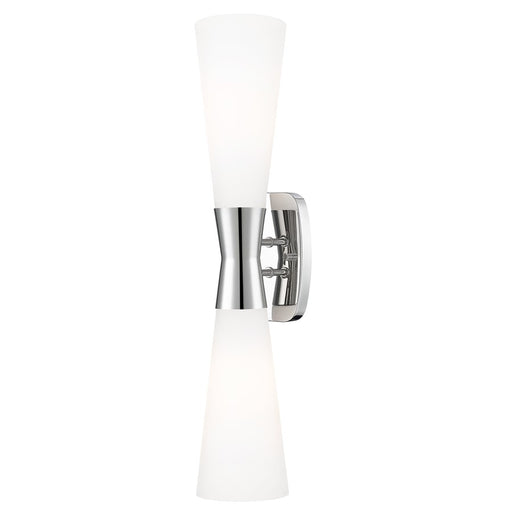 Z-Lite Emrys 2 Light 24" Wall Sconce, Polished Nickel/White Opal - 4504-2SL-PN
