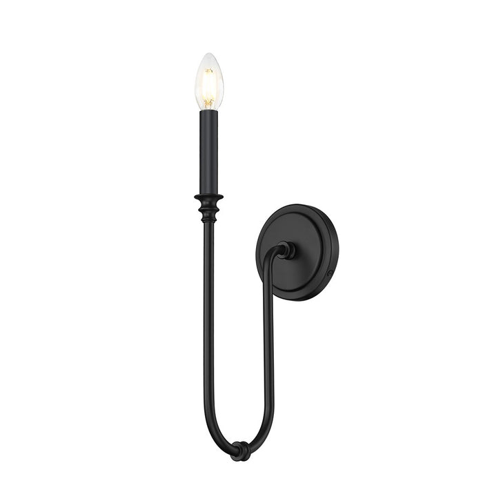 Z-Lite Jisele 1 Light Wall Sconce, Matte Black/White