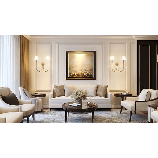 Z-Lite Jisele 2 Light Wall Sconce, Rubbed Brass/White