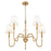 Z-Lite Jisele 5 Light Chandelier, Rubbed Brass/White