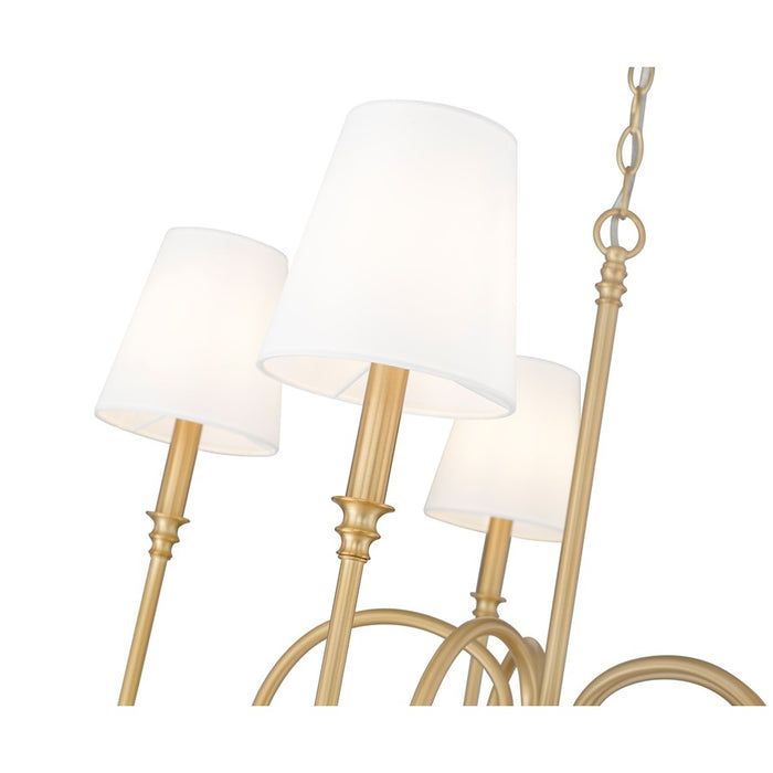 Z-Lite Jisele 5 Light Chandelier, Rubbed Brass/White