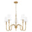 Z-Lite Jisele 5 Light Chandelier, Rubbed Brass/White