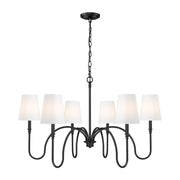 Z-Lite Jisele 6 Light Chandelier, Matte Black/White - 4505-6MB
