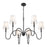 Z-Lite Jisele 6 Light Chandelier, Matte Black/White