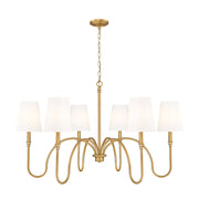Z-Lite Jisele 6 Light Chandelier, Rubbed Brass/White - 4505-6RB