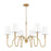 Z-Lite Jisele 6 Light Chandelier, Rubbed Brass/White