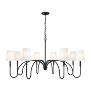 Z-Lite Jisele 8 Light Chandelier, Matte Black/White - 4505-8MB