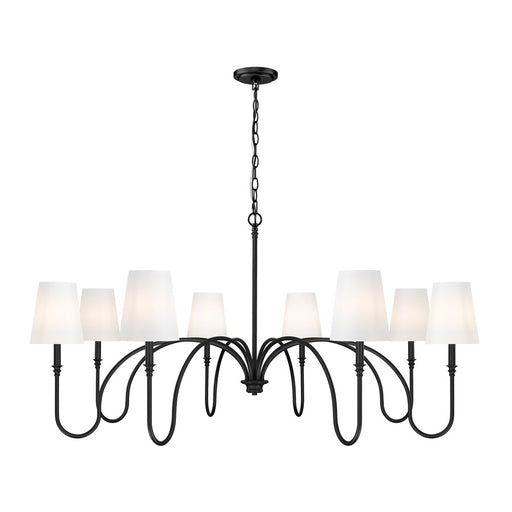 Z-Lite Jisele 8 Light Chandelier, Matte Black/White - 4505-8MB