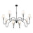 Z-Lite Jisele 8 Light Chandelier, Matte Black/White