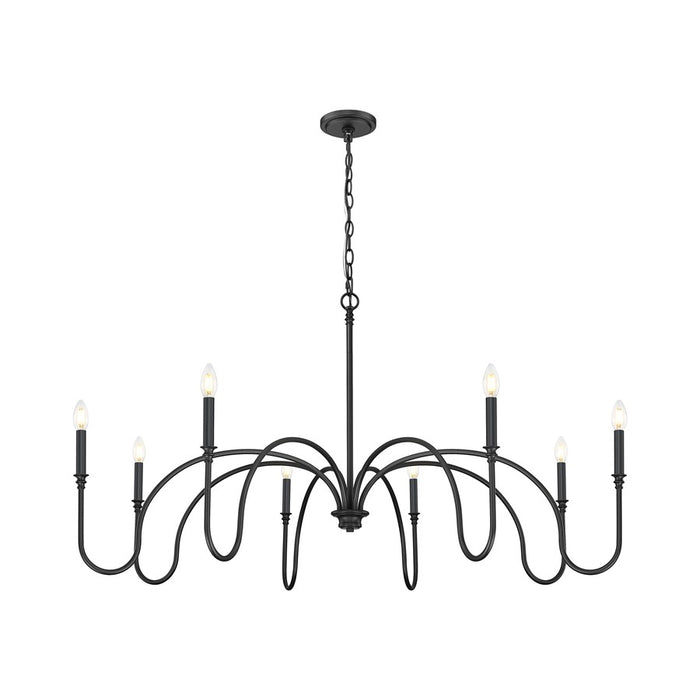 Z-Lite Jisele 8 Light Chandelier, Matte Black/White