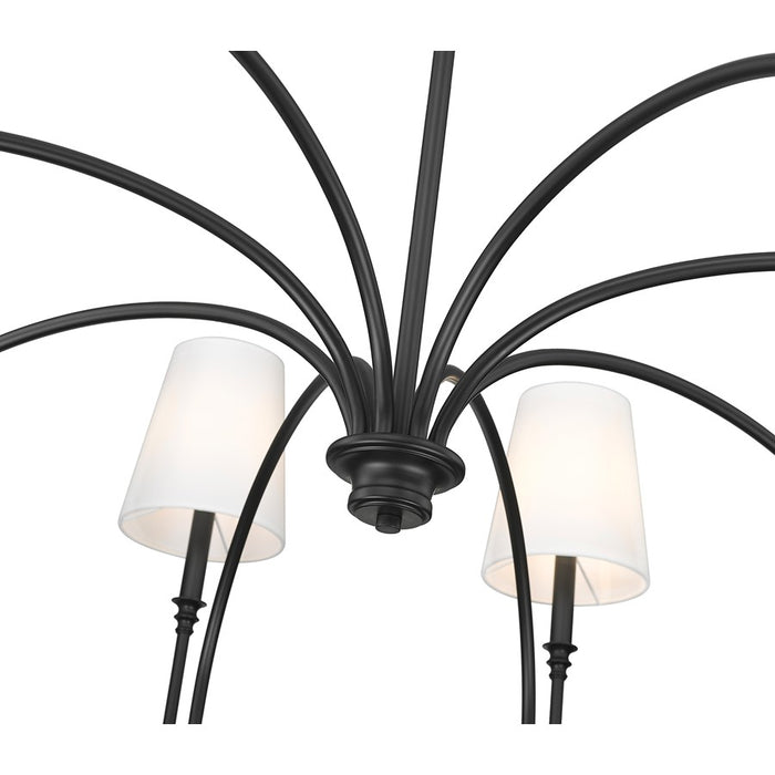 Z-Lite Jisele 8 Light Chandelier, Matte Black/White