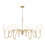 Z-Lite Jisele 8 Light Chandelier, Rubbed Brass/White - 4505-8RB