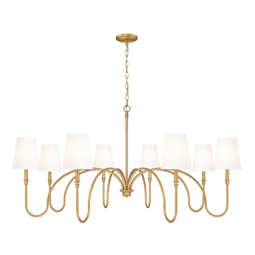 Z-Lite Jisele 8 Light Chandelier, Rubbed Brass/White - 4505-8RB