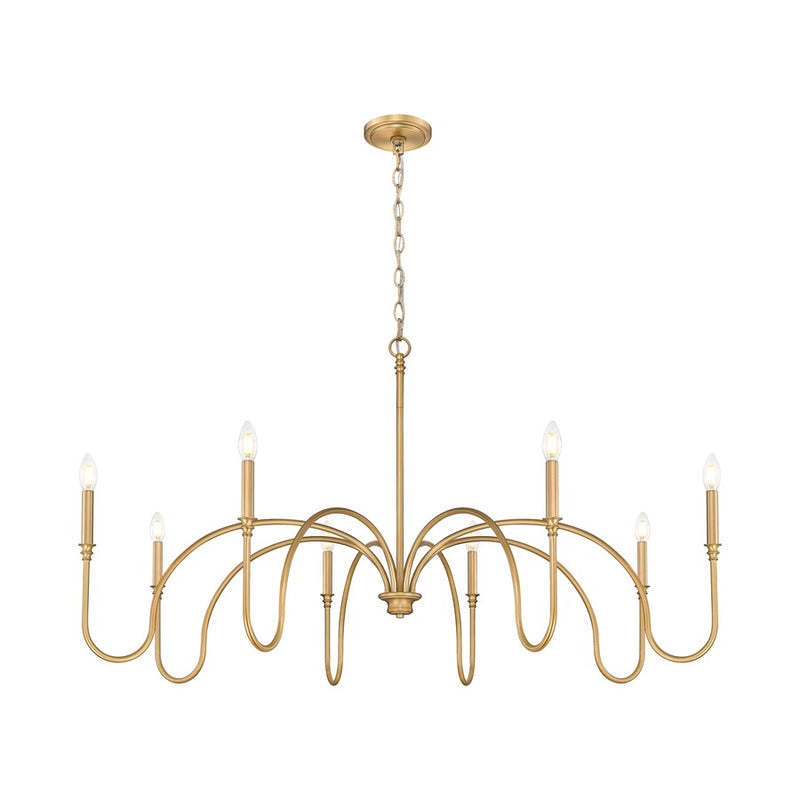 Z-Lite Jisele 8 Light Chandelier, Rubbed Brass/White