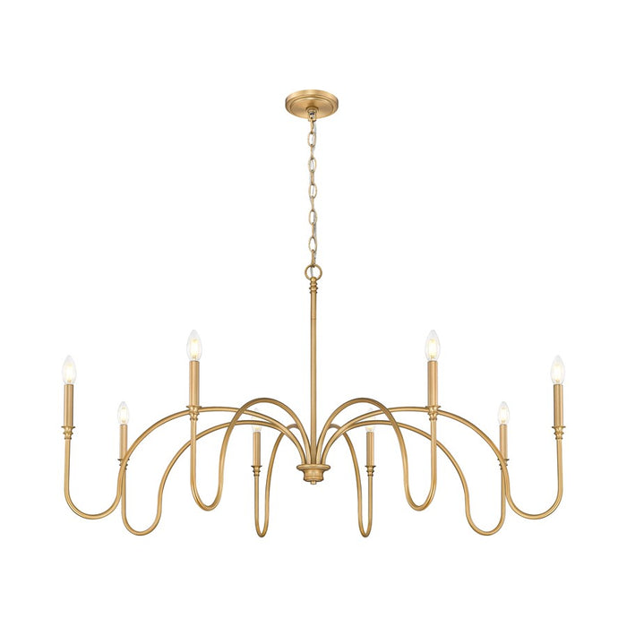 Z-Lite Jisele 8 Light Chandelier, Rubbed Brass/White