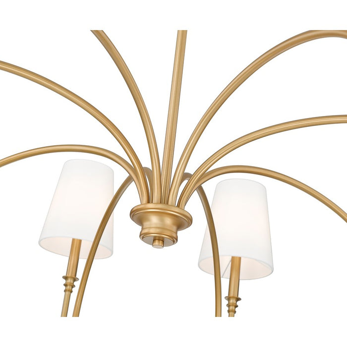 Z-Lite Jisele 8 Light Chandelier, Rubbed Brass/White