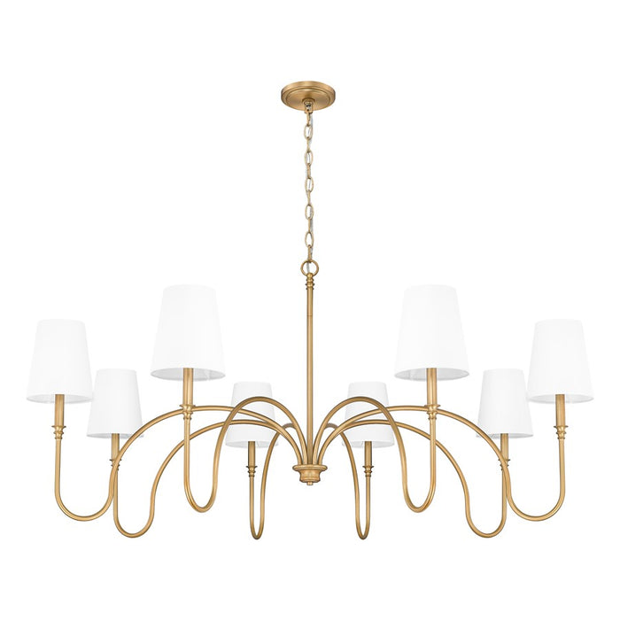 Z-Lite Jisele 8 Light Chandelier, Rubbed Brass/White