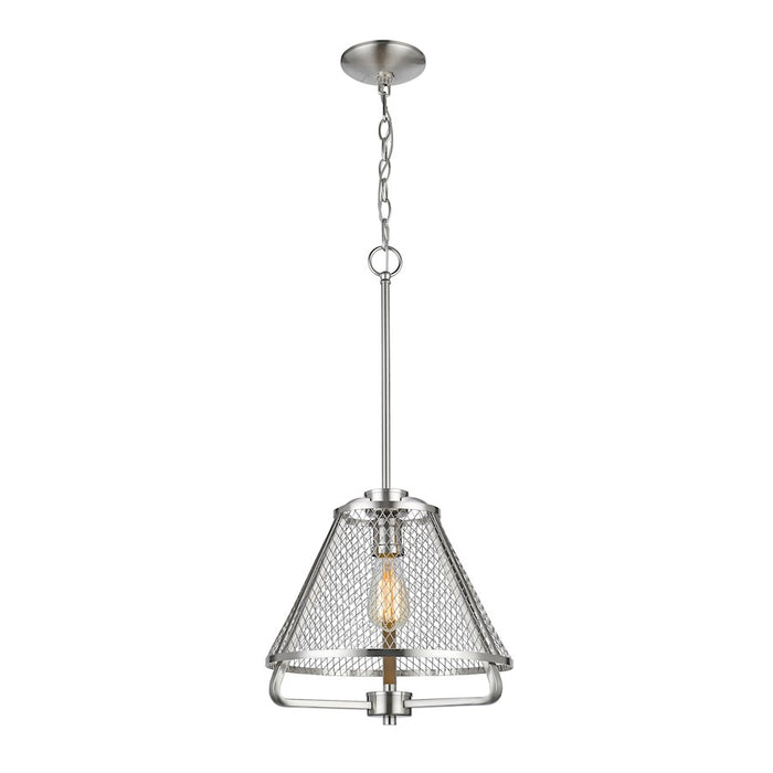 Z-Lite Iuka 1 Light Pendant in Brushed Nickel - 451-12BN