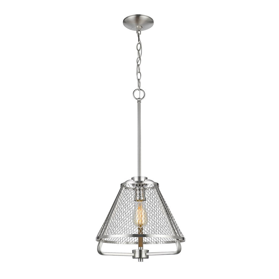 Z-Lite Iuka 1 Light Pendant in Brushed Nickel - 451-12BN