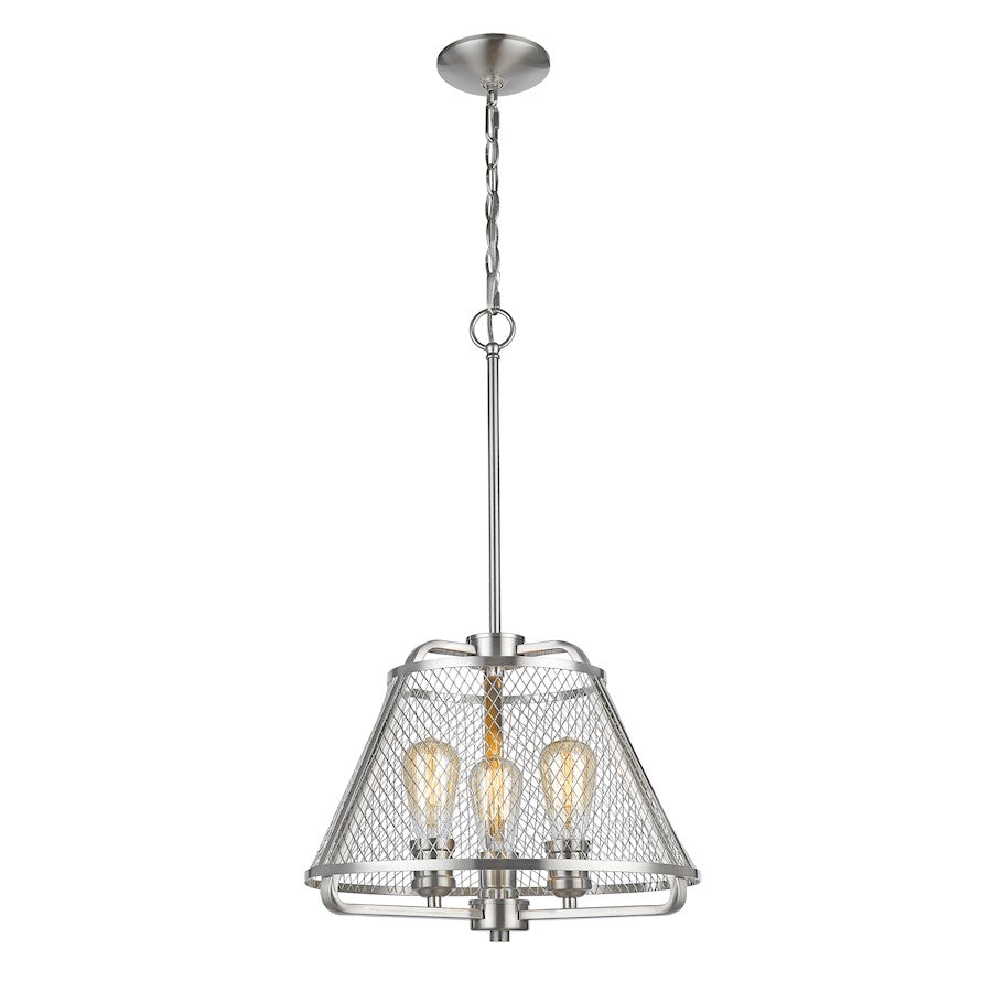Z-Lite Iuka 3 Light Pendant in Brushed Nickel - 451-16BN