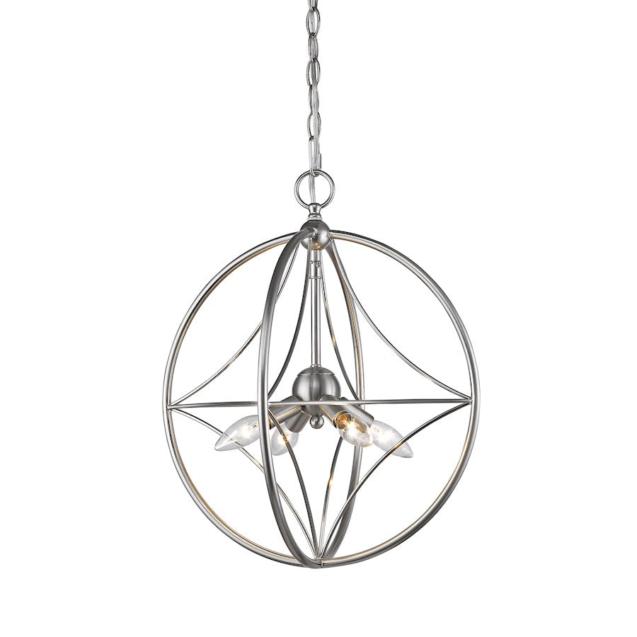 Z-Lite Cortez 4 Light Pendant in Brushed Nickel - 452-16BN