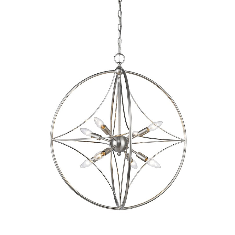 Z-Lite Cortez 8 Light Pendant in Brushed Nickel - 452-24BN