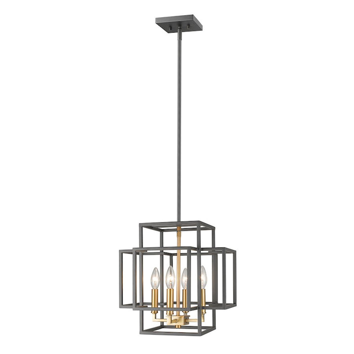 Z-Lite Titania 4 Light Pendant, Bronze/Olde Brass - 454-14BRZ-OBR