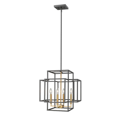 Z-Lite Titania 4 Light Pendant, Bronze/Brass - 454-18BRZ-OBR