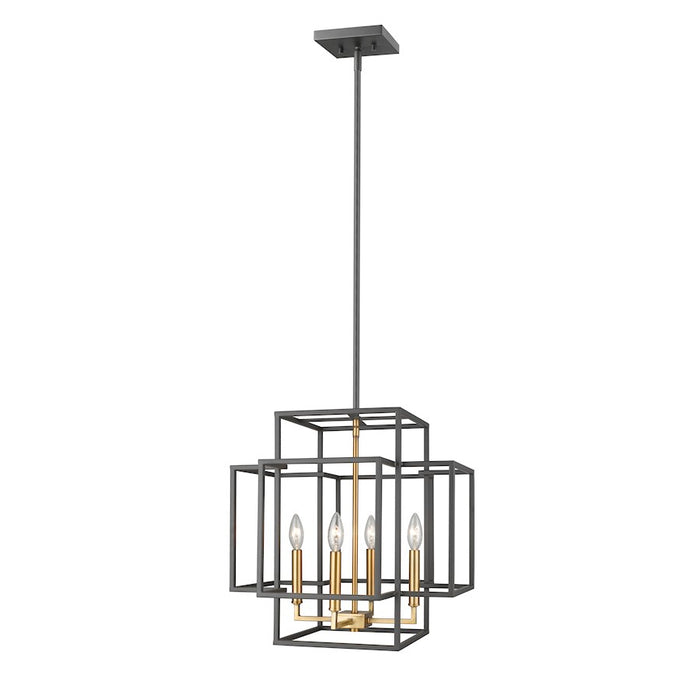 Z-Lite Titania 4 Light Pendant, Bronze/Brass - 454-18BRZ-OBR