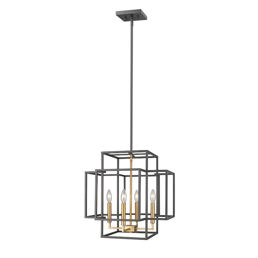 Z-Lite Titania 4 Light Pendant, Bronze/Brass - 454-18BRZ-OBR