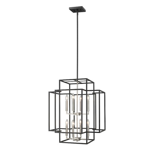 Z-Lite Titania 8 Light Pendant, Black, Brushed Nickel - 454-28BK-BN