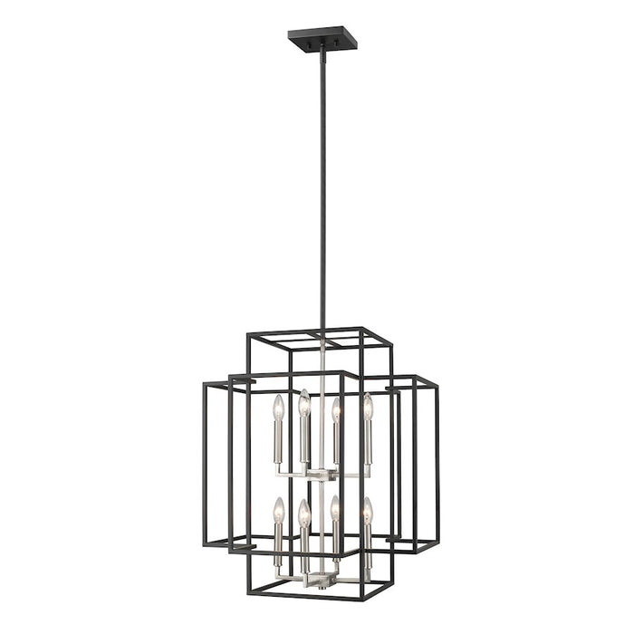 Z-Lite Titania 8 Light Pendant, Black, Brushed Nickel - 454-28BK-BN