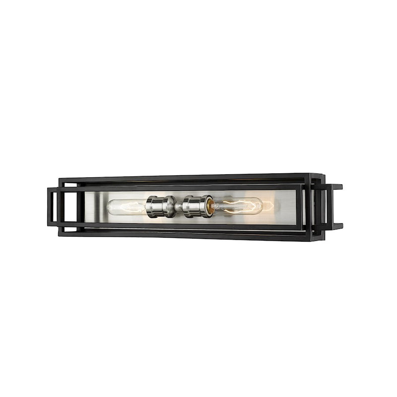 Z-Lite Titania 2 Light Vanity, Black/Brushed Nickel -454-2V-BK-BN