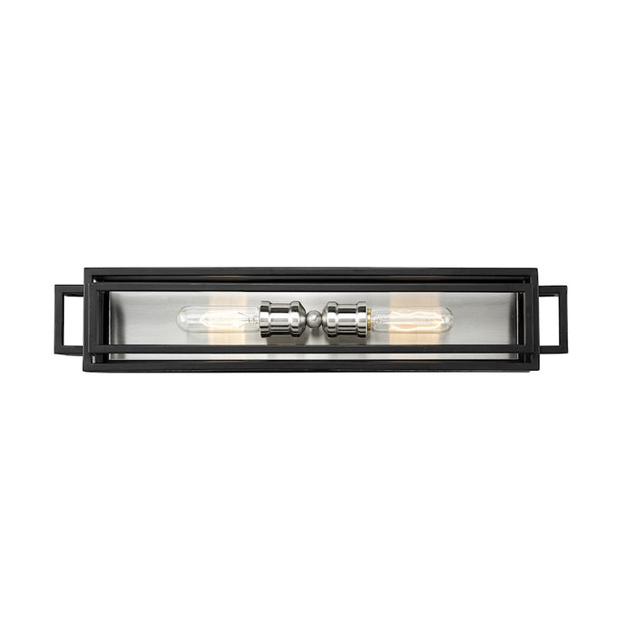 Z-Lite Titania 2 Light Vanity, Black/Brushed Nickel