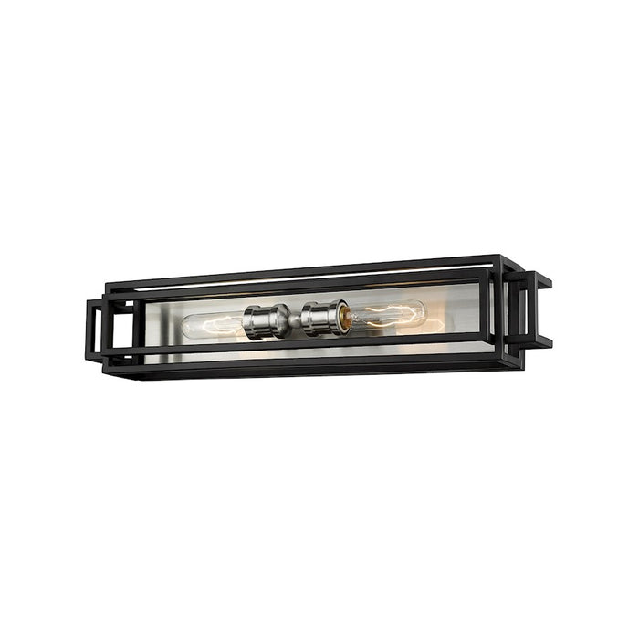Z-Lite Titania 2 Light Vanity, Black/Brushed Nickel