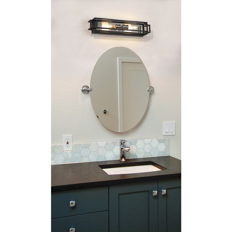 Z-Lite Titania 2 Light Vanity, Black/Brushed Nickel