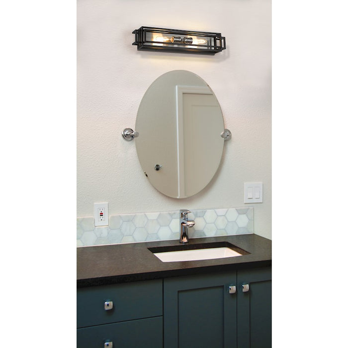 Z-Lite Titania 2 Light Vanity, Black/Brushed Nickel